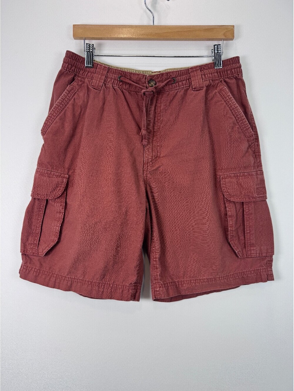 Outdoor Life Mens M Rust Ripstop Cargo Shorts Gorpcore Utility Drawstring Hiking